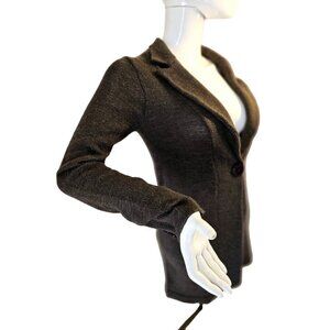 Olive Olivia Fitted Single Button Cardigan Women S Long Slv V Neck Brown Knit